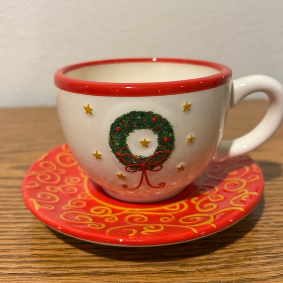 DaySpring The Meaning of Christmas Wreath Cup And Saucer - Picture 7 of 9